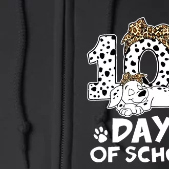 100 Days Of School Dalmatian Dog Wo Girl 100 Days Smarter Full Zip Hoodie