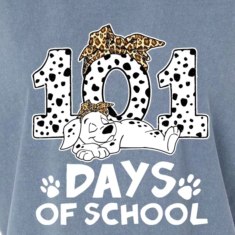 100 Days Of School Dalmatian Dog Wo Girl 100 Days Smarter Garment-Dyed Women's Muscle Tee