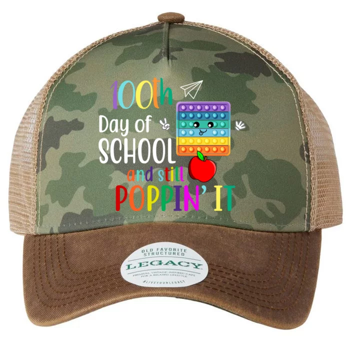 100th Day Of School And Still Poppin' It Legacy Tie Dye Trucker Hat