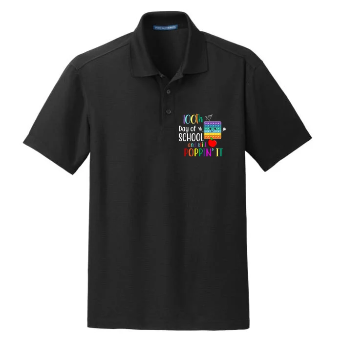 100th Day Of School And Still Poppin' It Dry Zone Grid Performance Polo