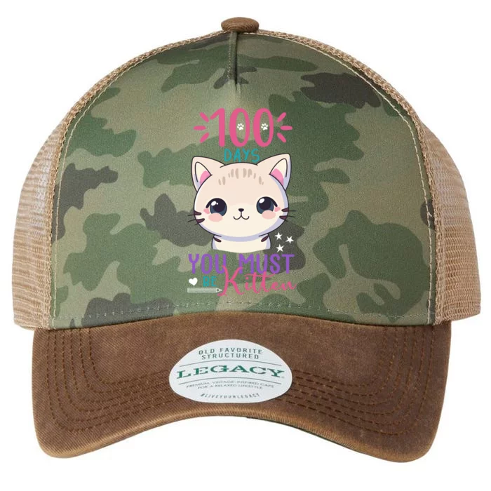 100 Days Of School You Must Be Kitten Cute Legacy Tie Dye Trucker Hat