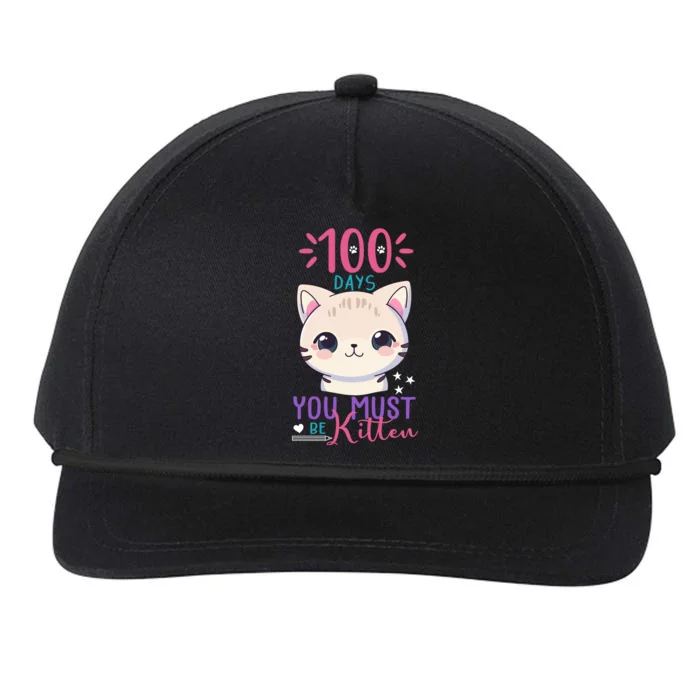 100 Days Of School You Must Be Kitten Cute Snapback Five-Panel Rope Hat