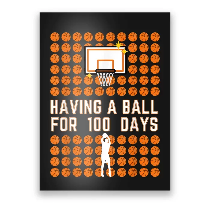 100 Days Of School Basketball 100th Days Of School Poster