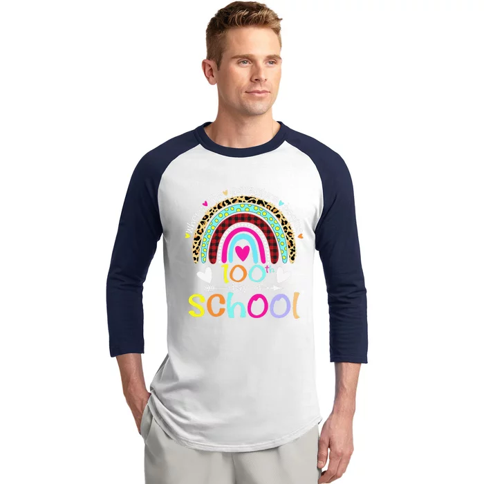 100th Day Of School Teacher Student 100 Days Smarter Rainbow Baseball Sleeve Shirt