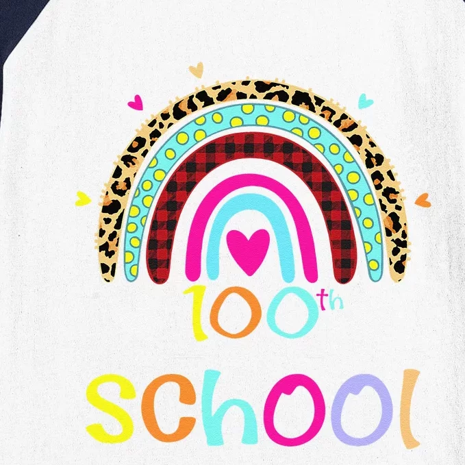 100th Day Of School Teacher Student 100 Days Smarter Rainbow Baseball Sleeve Shirt