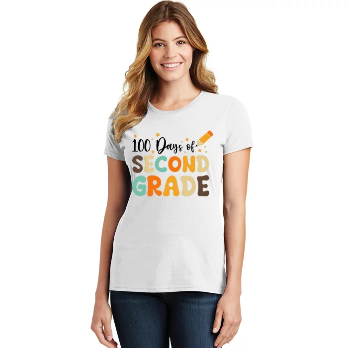 100 Days Of Second Grade 100th Day Of School Back To School Women's T-Shirt