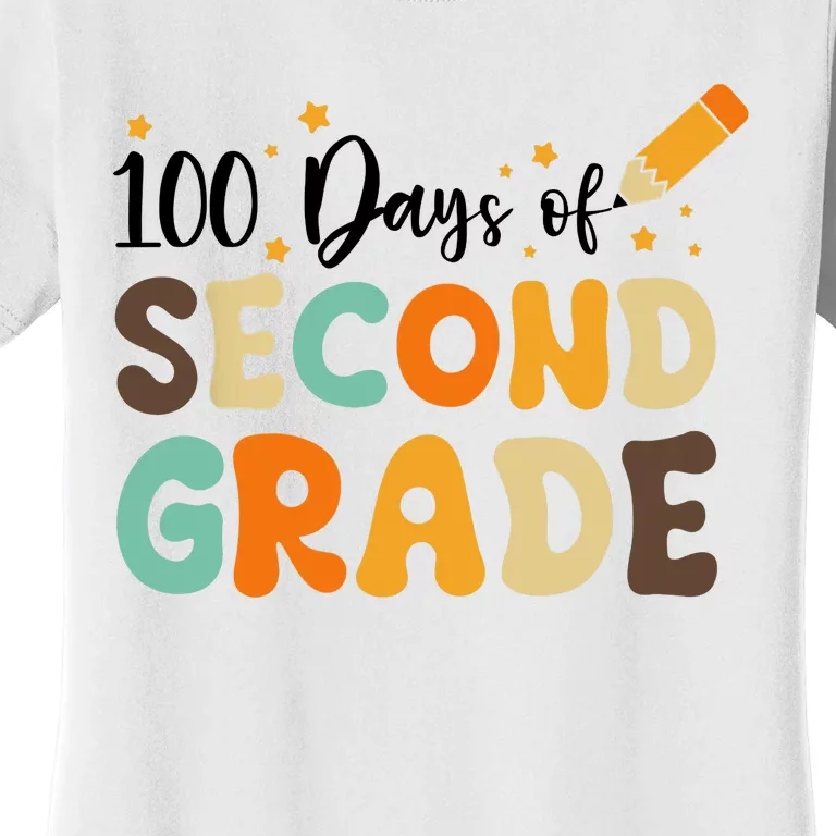 100 Days Of Second Grade 100th Day Of School Back To School Women's T-Shirt