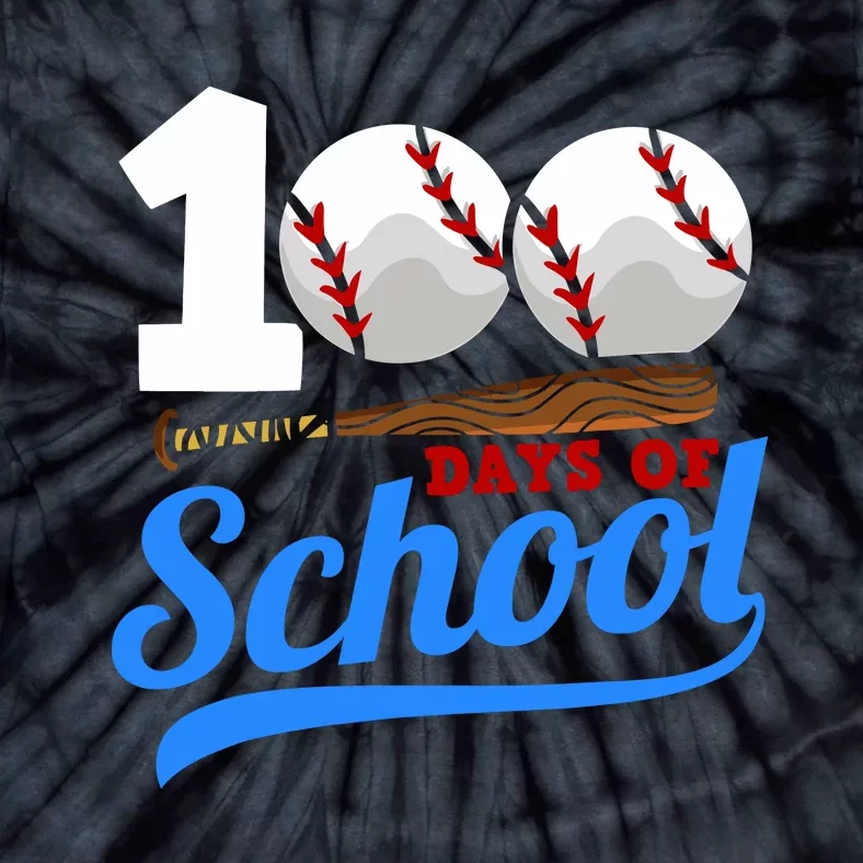 100 Days Of School Baseball 100th Day Tie-Dye T-Shirt