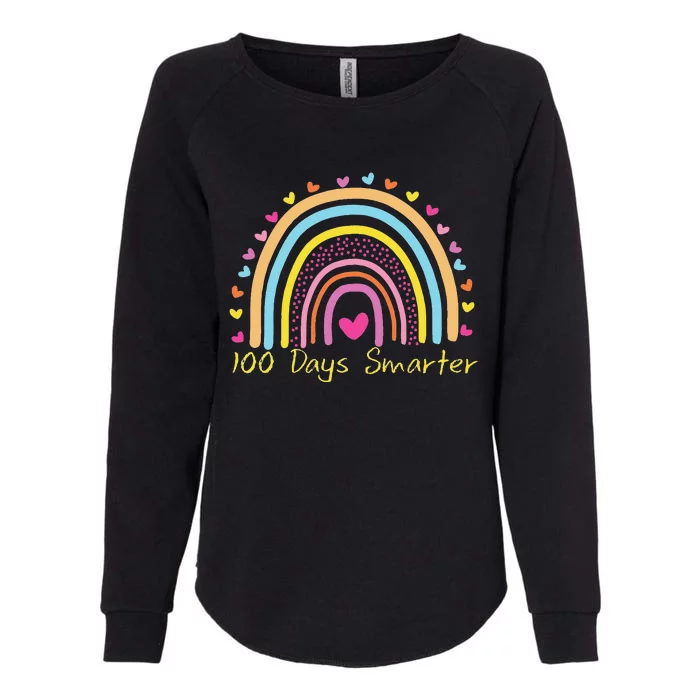 100th Day Of School Teacher 100 Days Smarter Rainbow Womens California Wash Sweatshirt