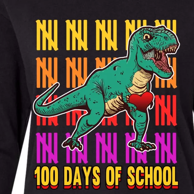 100 Days Of School Costume Teacher Student Dinosaurs Cool Gift Womens Cotton Relaxed Long Sleeve T-Shirt