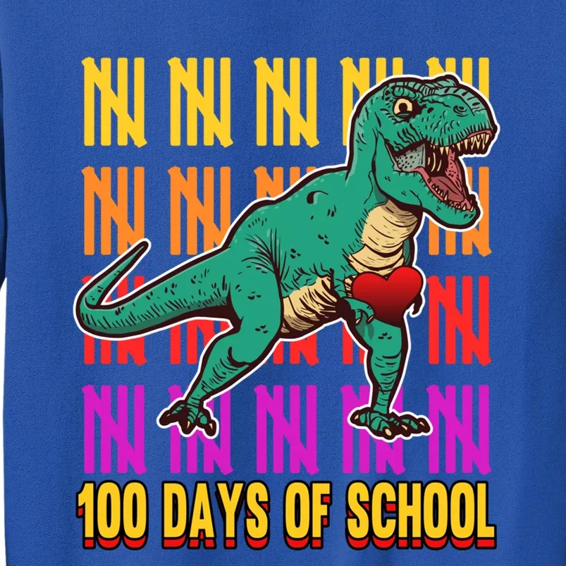 100 Days Of School Costume Teacher Student Dinosaurs Cool Gift Tall Sweatshirt