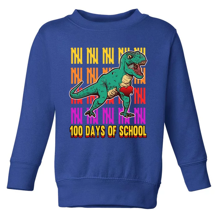 100 Days Of School Costume Teacher Student Dinosaurs Cool Gift Toddler Sweatshirt