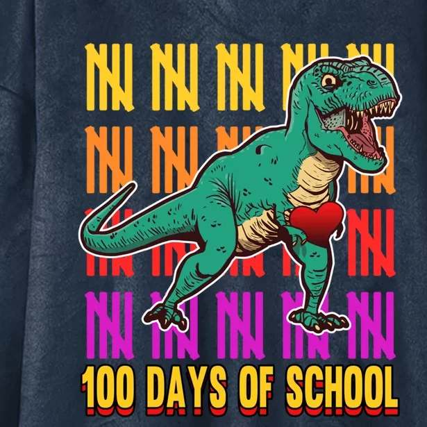 100 Days Of School Costume Teacher Student Dinosaurs Cool Gift Hooded Wearable Blanket