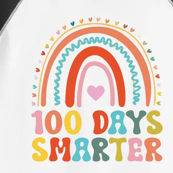 100th Day Of School Teacher Costume 100 Days Smarter Rainbow Toddler Fine Jersey T-Shirt