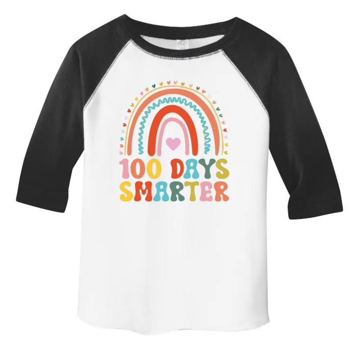 100th Day Of School Teacher Costume 100 Days Smarter Rainbow Toddler Fine Jersey T-Shirt