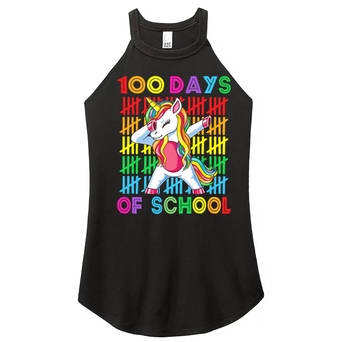 100 Days Of School Unicorn 100 Days Smarter 100th Day Women’s Perfect Tri Rocker Tank