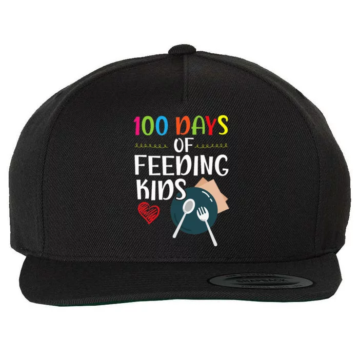 100 Days Of Feeding Lunch Lady School Wool Snapback Cap