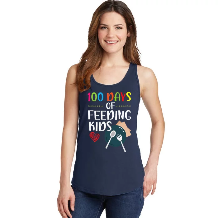 100 Days Of Feeding Lunch Lady School Ladies Essential Tank