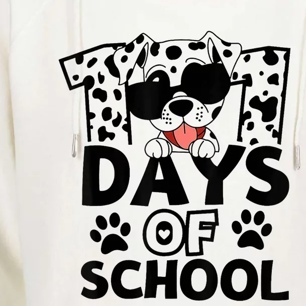 100 Days Of School Dalmatian Dog 100th Day Of School Womens Funnel Neck Pullover Hood