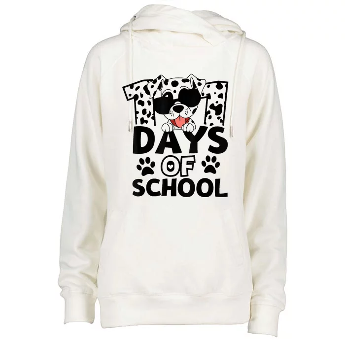 100 Days Of School Dalmatian Dog 100th Day Of School Womens Funnel Neck Pullover Hood