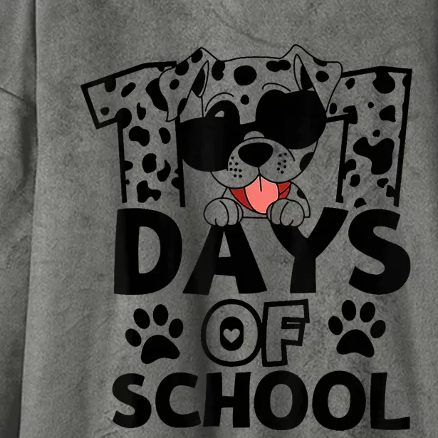 100 Days Of School Dalmatian Dog 100th Day Of School Hooded Wearable Blanket