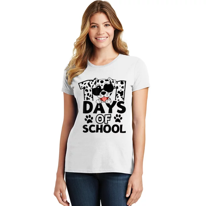 100 Days Of School Dalmatian Dog 100th Day Of School Women's T-Shirt