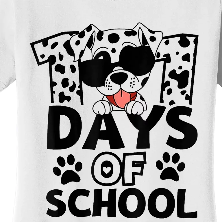 100 Days Of School Dalmatian Dog 100th Day Of School Women's T-Shirt