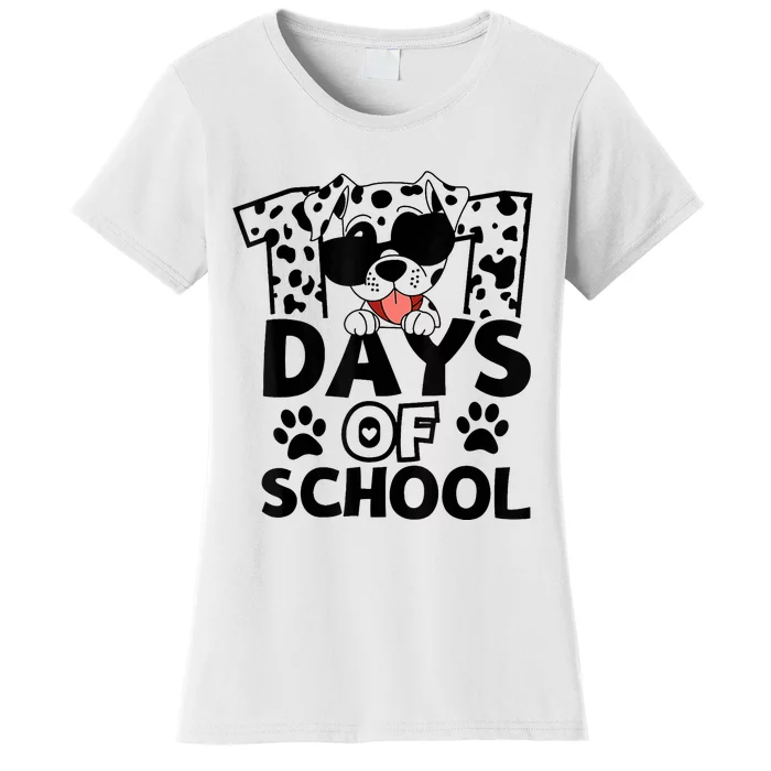 100 Days Of School Dalmatian Dog 100th Day Of School Women's T-Shirt