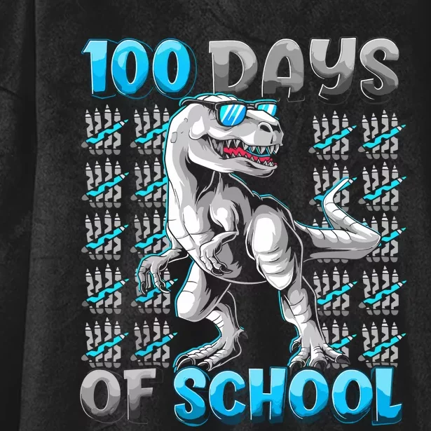 100 Days Of School Trex 100 Days Smarter 100th Day Of School Hooded Wearable Blanket