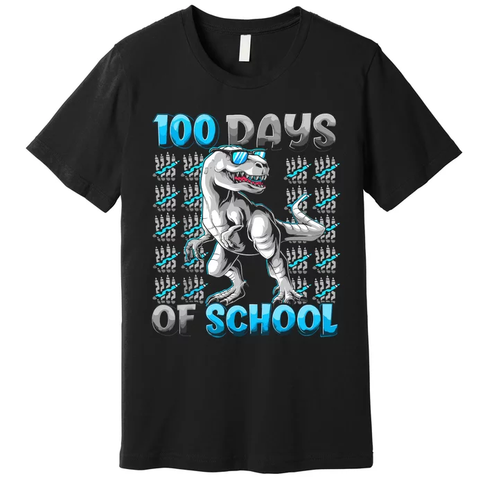 100 Days Of School Trex 100 Days Smarter 100th Day Of School Premium T-Shirt