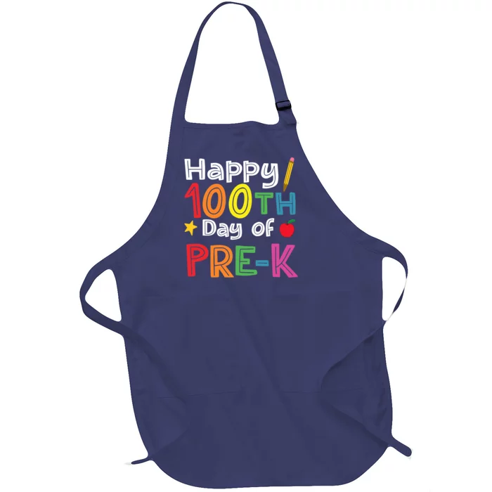 100 Days Of Pre K Teacher And Student Teacher Boy Girl Full-Length Apron With Pocket