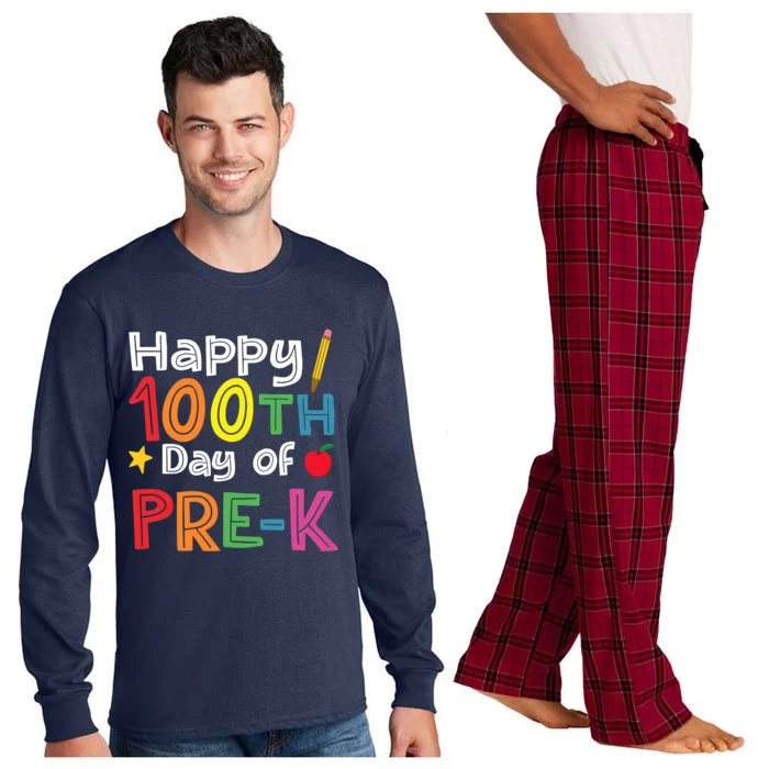 100 Days Of Pre K Teacher And Student Teacher Boy Girl Long Sleeve Pajama Set