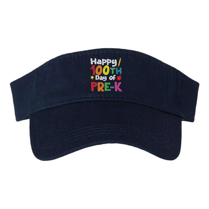 100 Days Of Pre K Teacher And Student Teacher Boy Girl Valucap Bio-Washed Visor