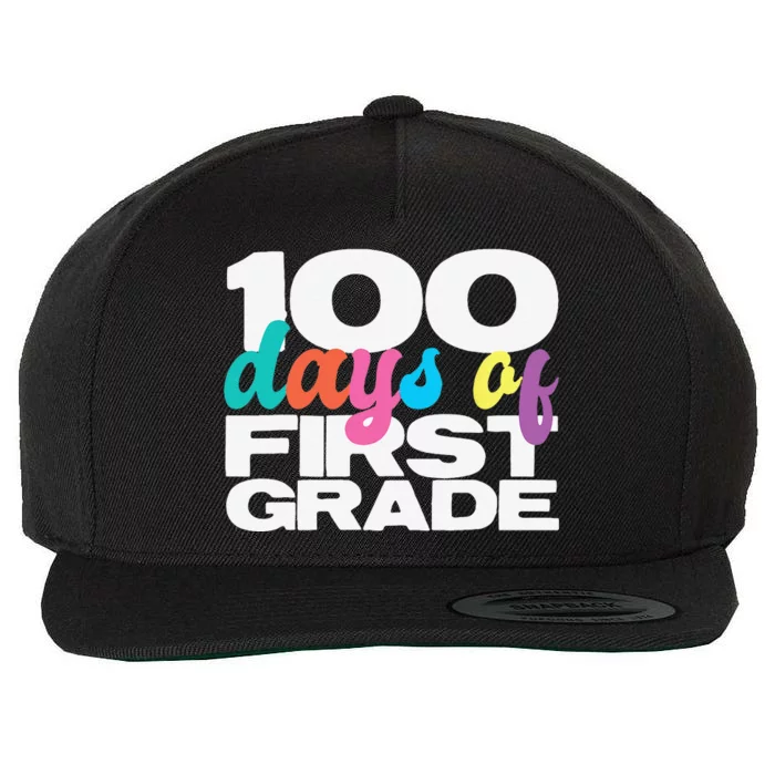 100 Days Of First Grade 100 Days Of School Gift Wool Snapback Cap