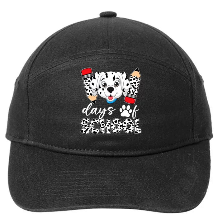 100 Days Of School Dalmatian Dog 7-Panel Snapback Hat