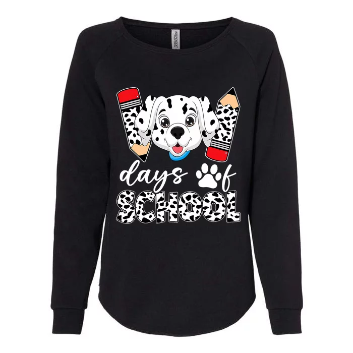 100 Days Of School Dalmatian Dog Womens California Wash Sweatshirt