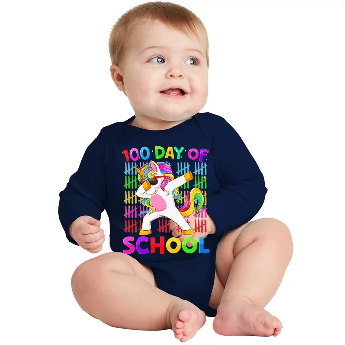 100th Day Of School Unicorn Costume 100 Magical Days Baby Long Sleeve Bodysuit