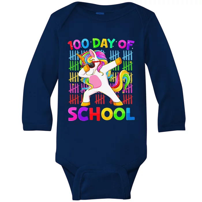 100th Day Of School Unicorn Costume 100 Magical Days Baby Long Sleeve Bodysuit