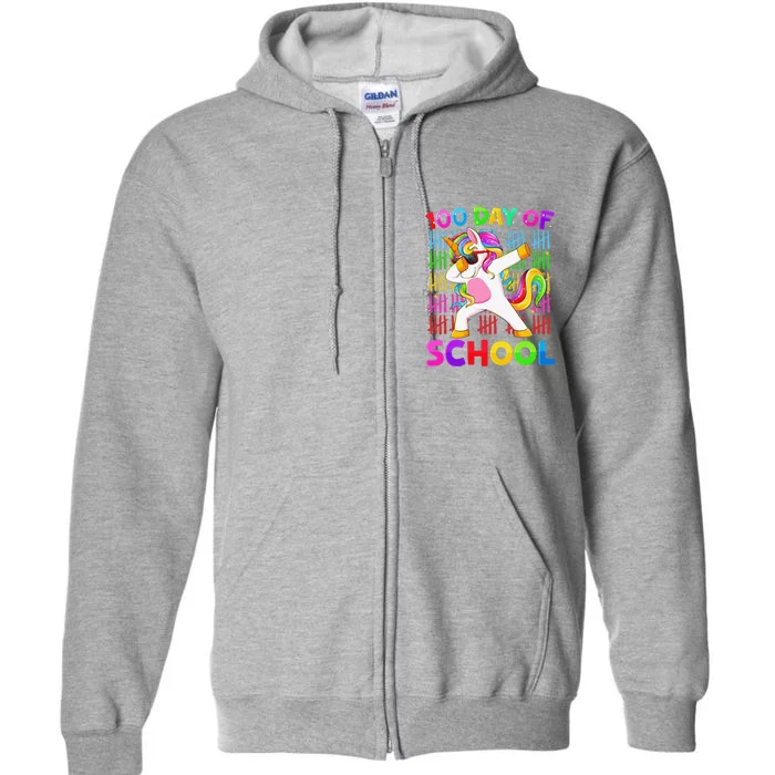 100th Day Of School Unicorn Costume 100 Magical Days Full Zip Hoodie