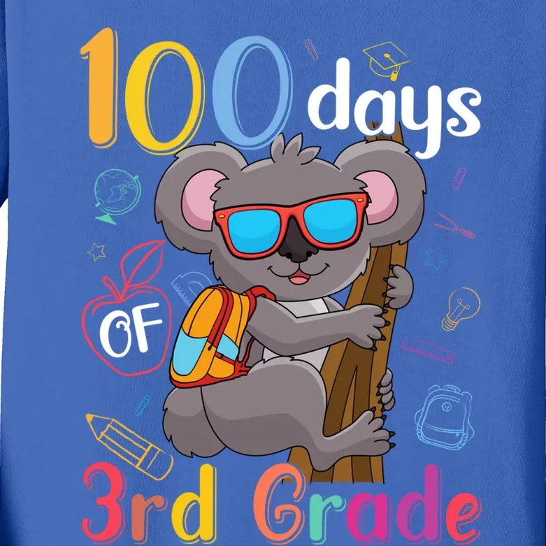 100 Days Of 3Rd Grade Koala 100Th Day School Third Grade Gift Kids Long Sleeve Shirt