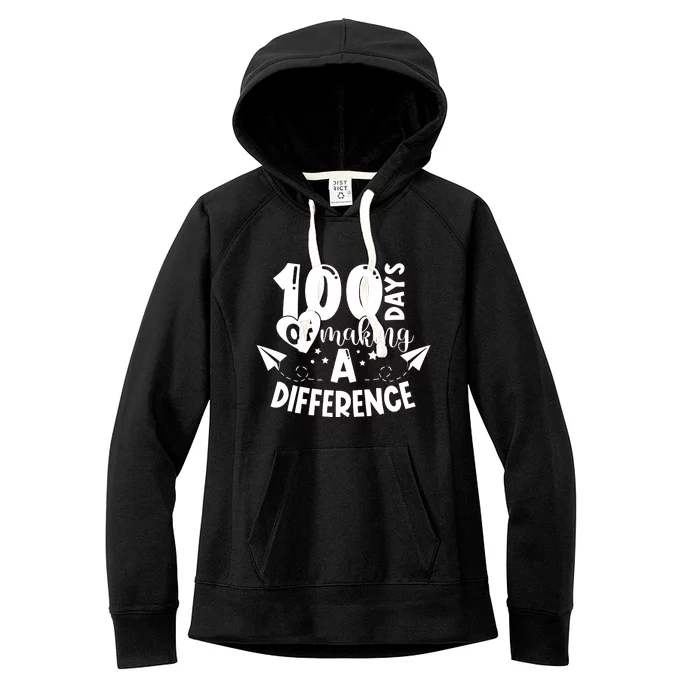 100 Days Of Making A Difference Women's Fleece Hoodie