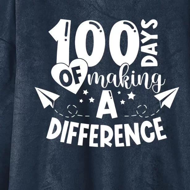 100 Days Of Making A Difference Hooded Wearable Blanket