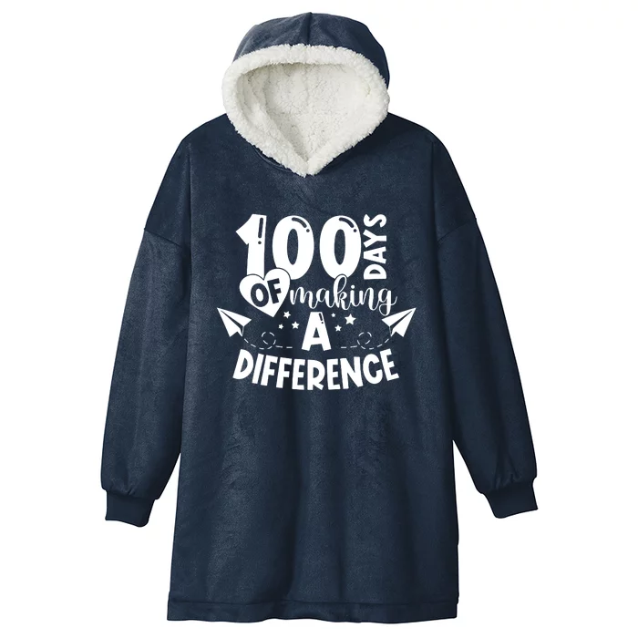 100 Days Of Making A Difference Hooded Wearable Blanket