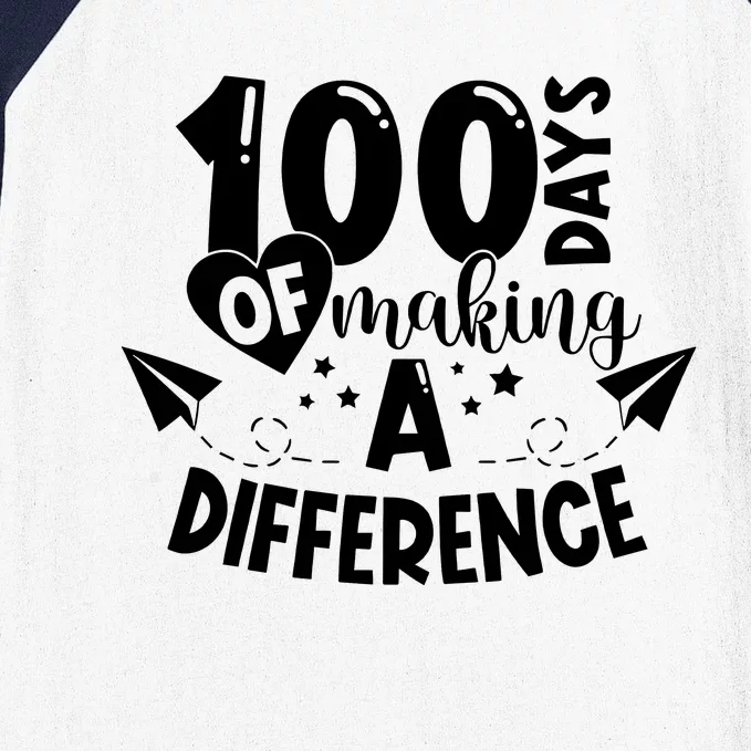 100 Days Of Making A Difference Baseball Sleeve Shirt