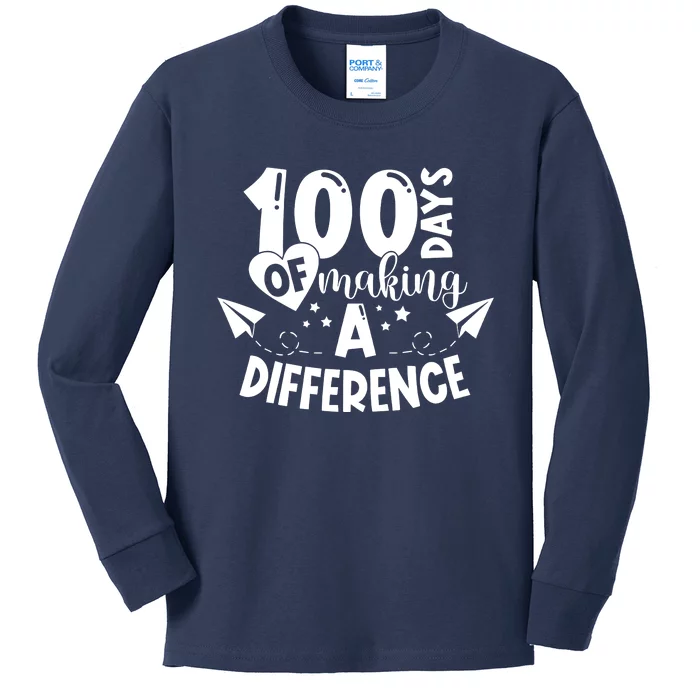 100 Days Of Making A Difference Kids Long Sleeve Shirt