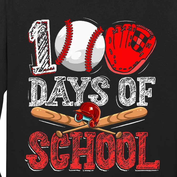 100 Days Of School Baseball 100th Day Long Sleeve Shirt