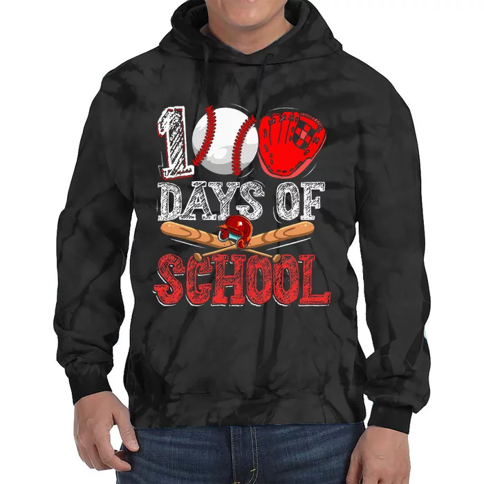 100 Days Of School Baseball 100th Day Tie Dye Hoodie