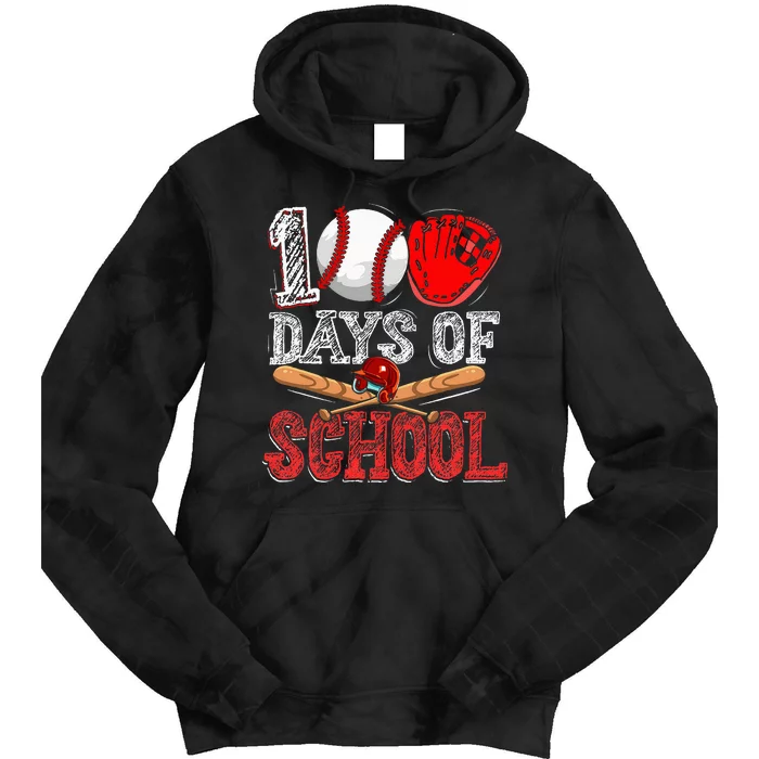 100 Days Of School Baseball 100th Day Tie Dye Hoodie