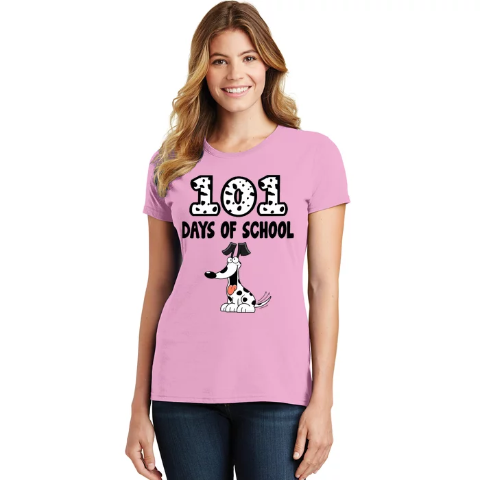 101 Days Of School Dalmatian Dog Lover Gifts Funny Women's T-Shirt