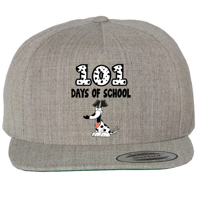 101 Days Of School Dalmatian Dog Lover Gifts Funny Wool Snapback Cap